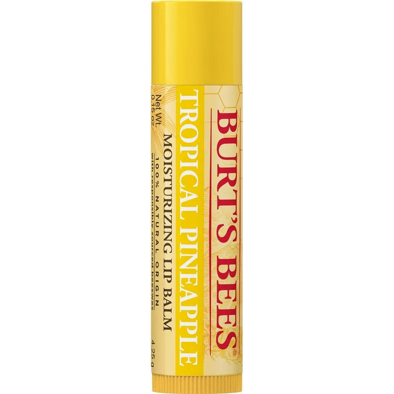 Burt's Bees Tropical Pineapple Lip Balm - Moisturizing & Natural Lip Care for Dry Lips - Perfect for Outdoor Activities, Travel & Daily Hydration
