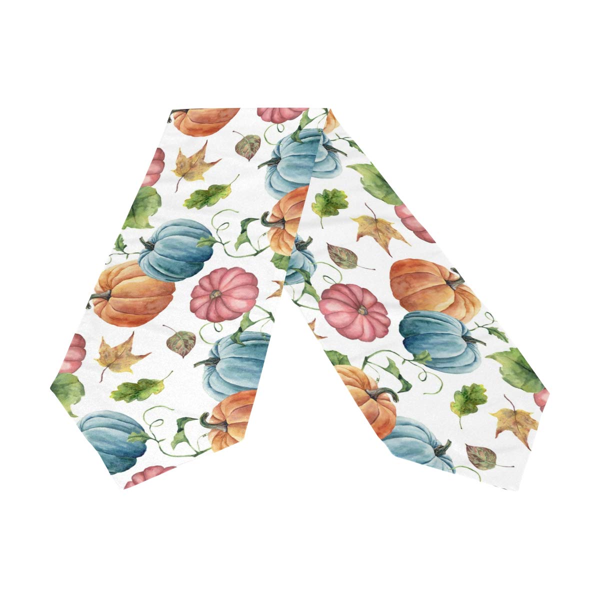 MOYYO 13x90 Inch Bright Pumpkin Watercolor Table Runner - Polyester Dining Table Cloth for Coffee Table, Living Room Decor | Perfect for Weddings, Dinner Parties, Birthdays, Engagements & Home Decoration
