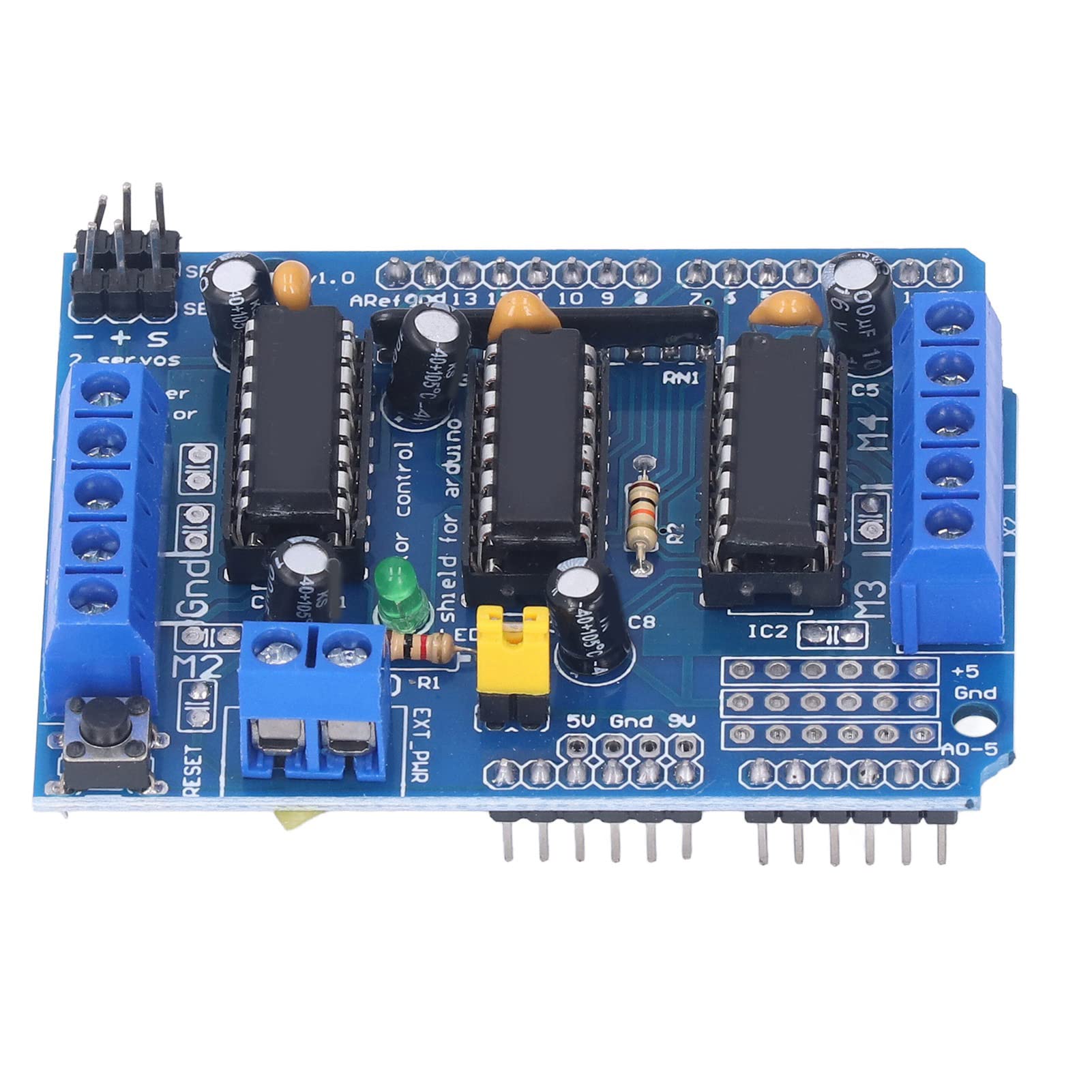 L293D Stepper Motor Driver Shield - DC Motor Control Module with Multifunctional Expansion Board for Robotics, Arduino, and DIY Electronics Projects | Perfect for Experimental Equipment, Interactive Robots, and STEM Learning Kits