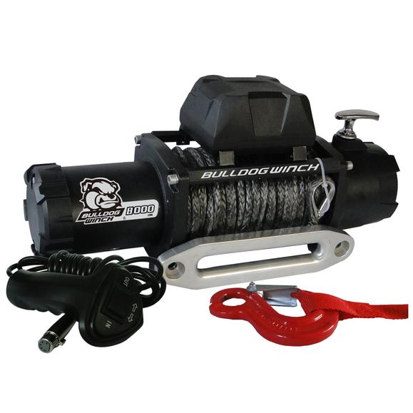 Bulldog 8,000 lb Winch with 100ft Synthetic Rope - Heavy Duty Off-Road Recovery Winch for Trucks, Jeeps & ATVs