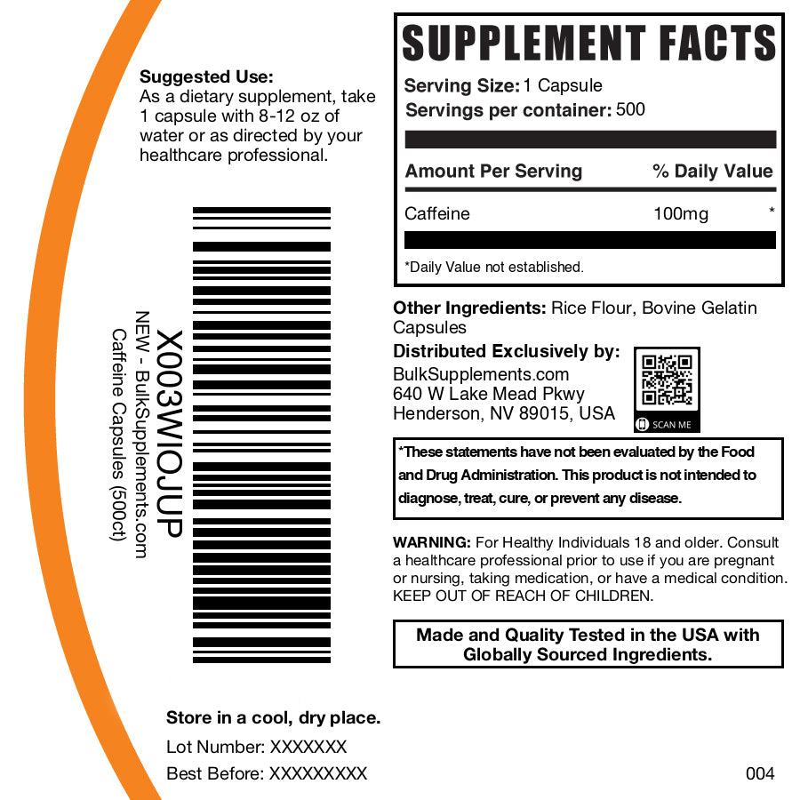 Best Caffeine Capsules for Energy & Focus | Natural Boost Supplement for Workouts, Study & Long Hours | Non-GMO, Vegan-Friendly Pills
