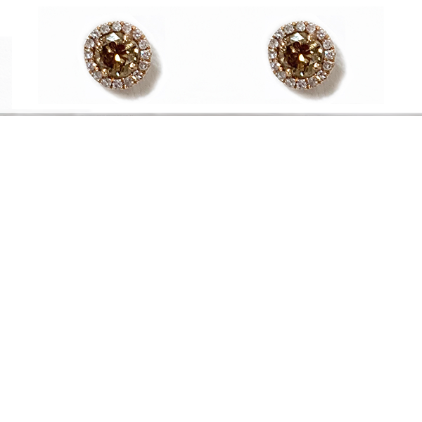 14K Rose Gold Brown Diamond Stud Earrings for Women - Elegant & Hypoallergenic Jewelry for Everyday Wear, Parties & Special Occasions