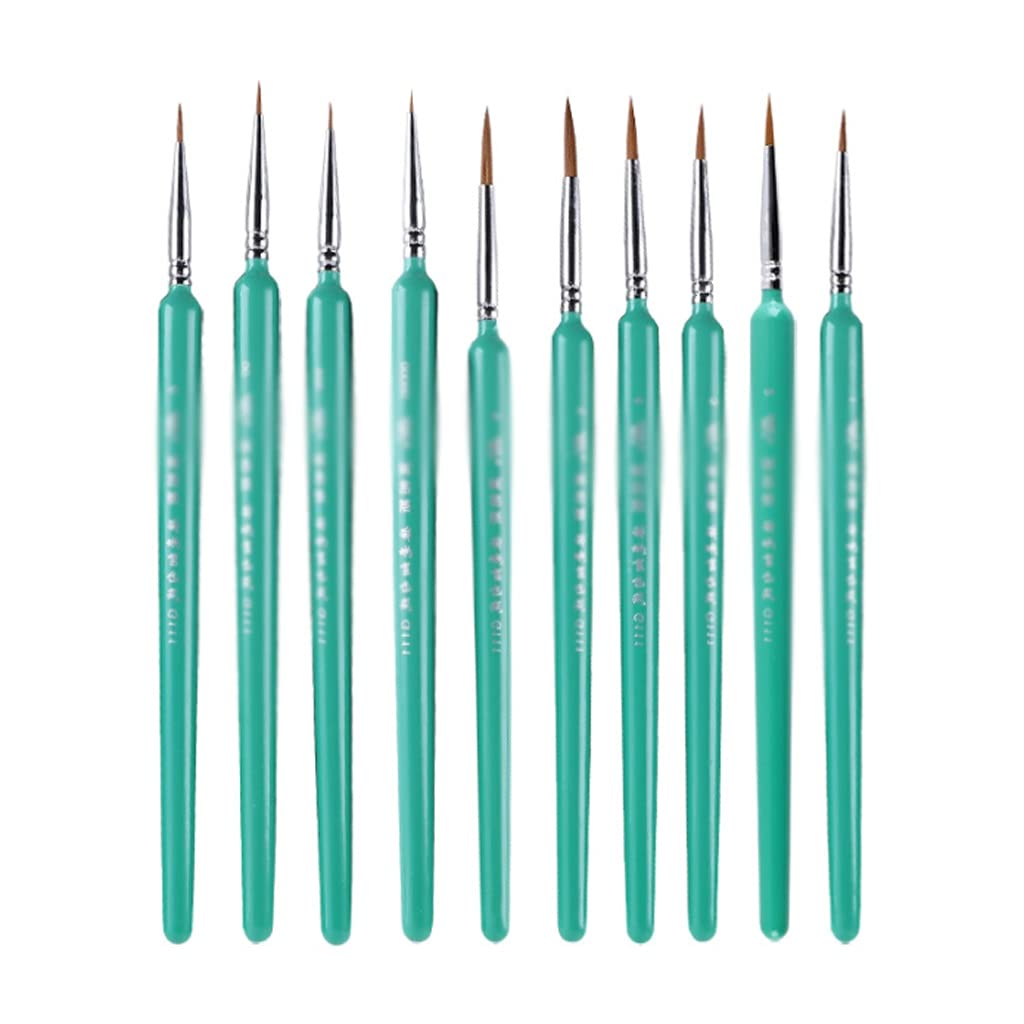 SLATIOM 10-Piece Professional Weasel Hair Paint Brush Set - Artist & Beginner Watercolor, Gouache, Oil Painting Brushes for Canvas, Paper & DIY Art Projects