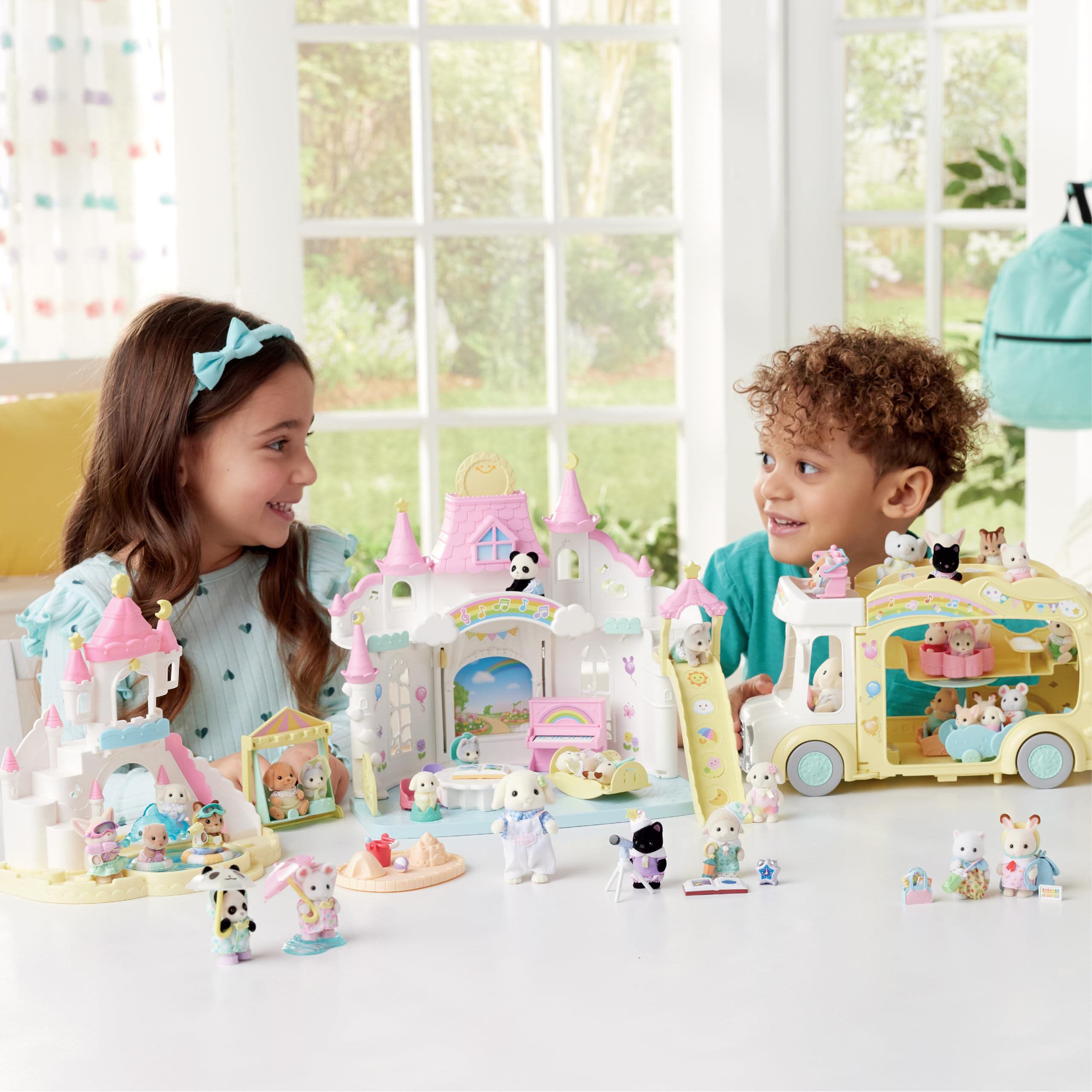 Calico Critters Nursery Friends - Rainy Day Duo | Adorable Animal Figurine Playset for Kids | Perfect for Pretend Play, Storytelling & Collecting