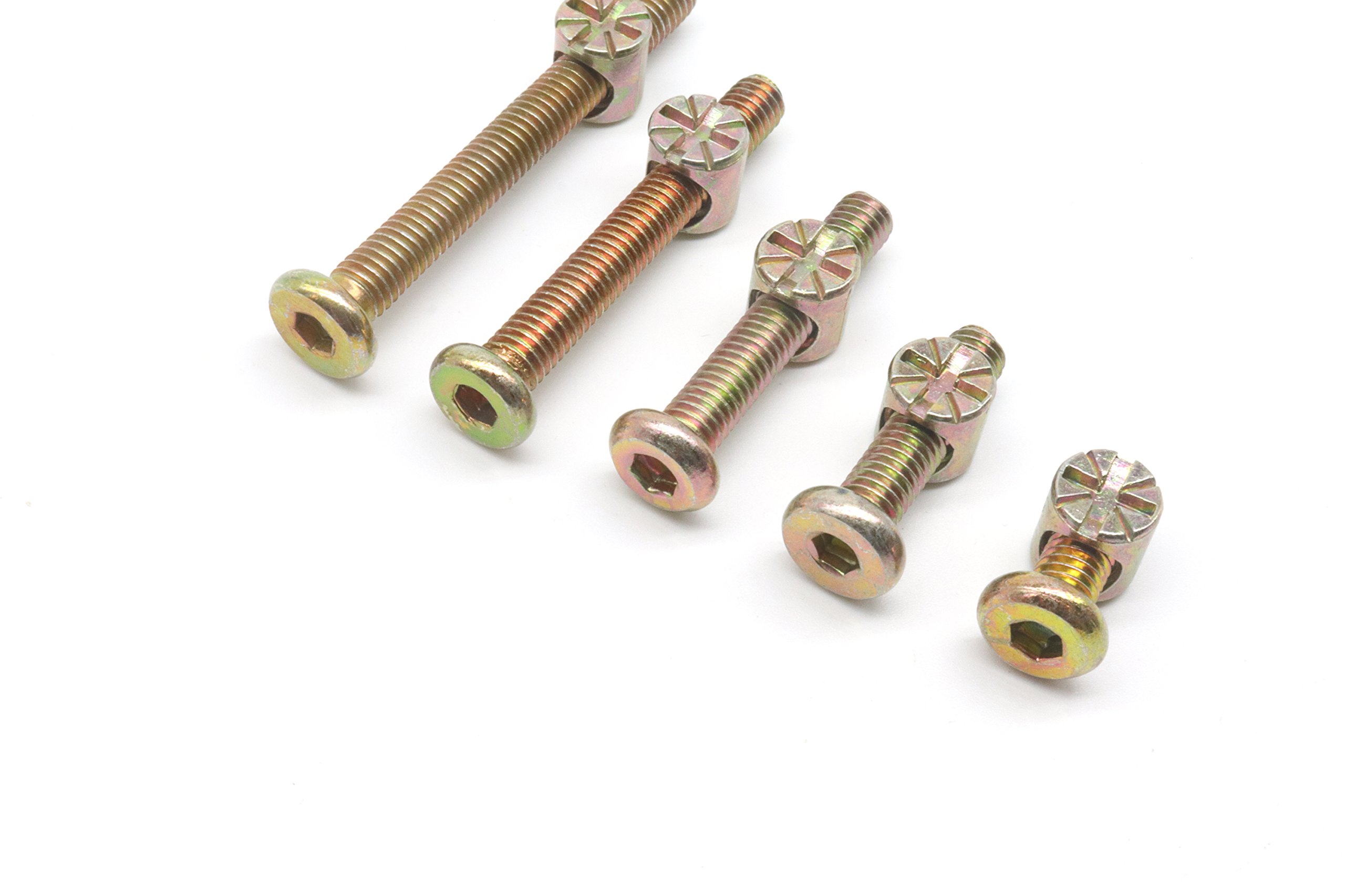 Baby Bed Screws Kit - M6 Hex Bolts & Nuts (100pcs) for Cribs & Chairs - Durable Zinc Plated