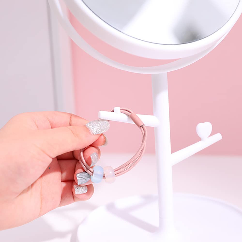 Leeonz Rotatable Cosmetic Mirror with Removable Stand - 360° Adjustable Vanity Mirror for Makeup, Dressing & Skincare - Perfect for Bedroom, Bathroom & Travel (White)