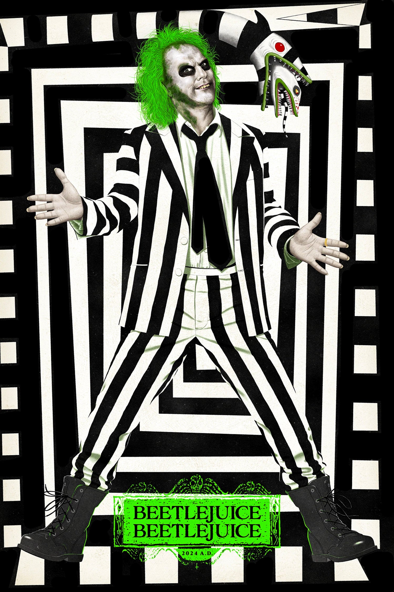JASON RAISH 'Beetlejuice Beetlejuice' (2025) Archival Pigment Art Print on Acrylic Panel - Perfect for Movie Fans & Home Decor