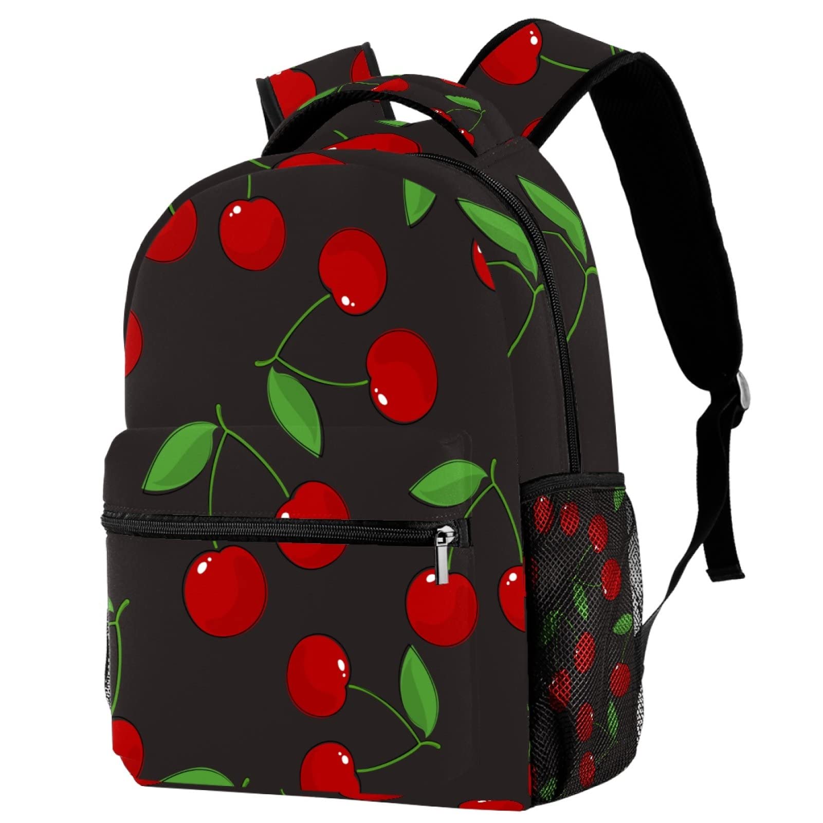 Cherry Print Laptop Backpack for Women & Men - Lightweight School Bookbag, College Student Travel Backpack with USB Charging Port - Perfect for Work, Commute & Daily Use