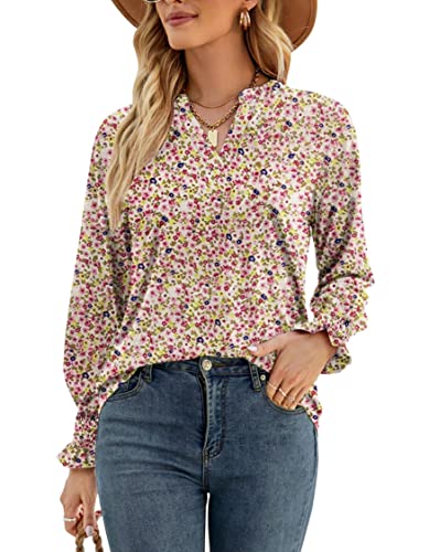 Long Sleeve-white Base Floral Print