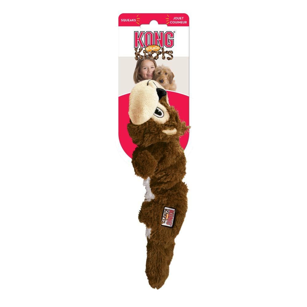 Scrunch Knots Squirrel Dog Toy - Plush Rope Chew Toy with Squeaker for Small & Medium Dogs - Perfect for Playtime, Training & Teething Relief