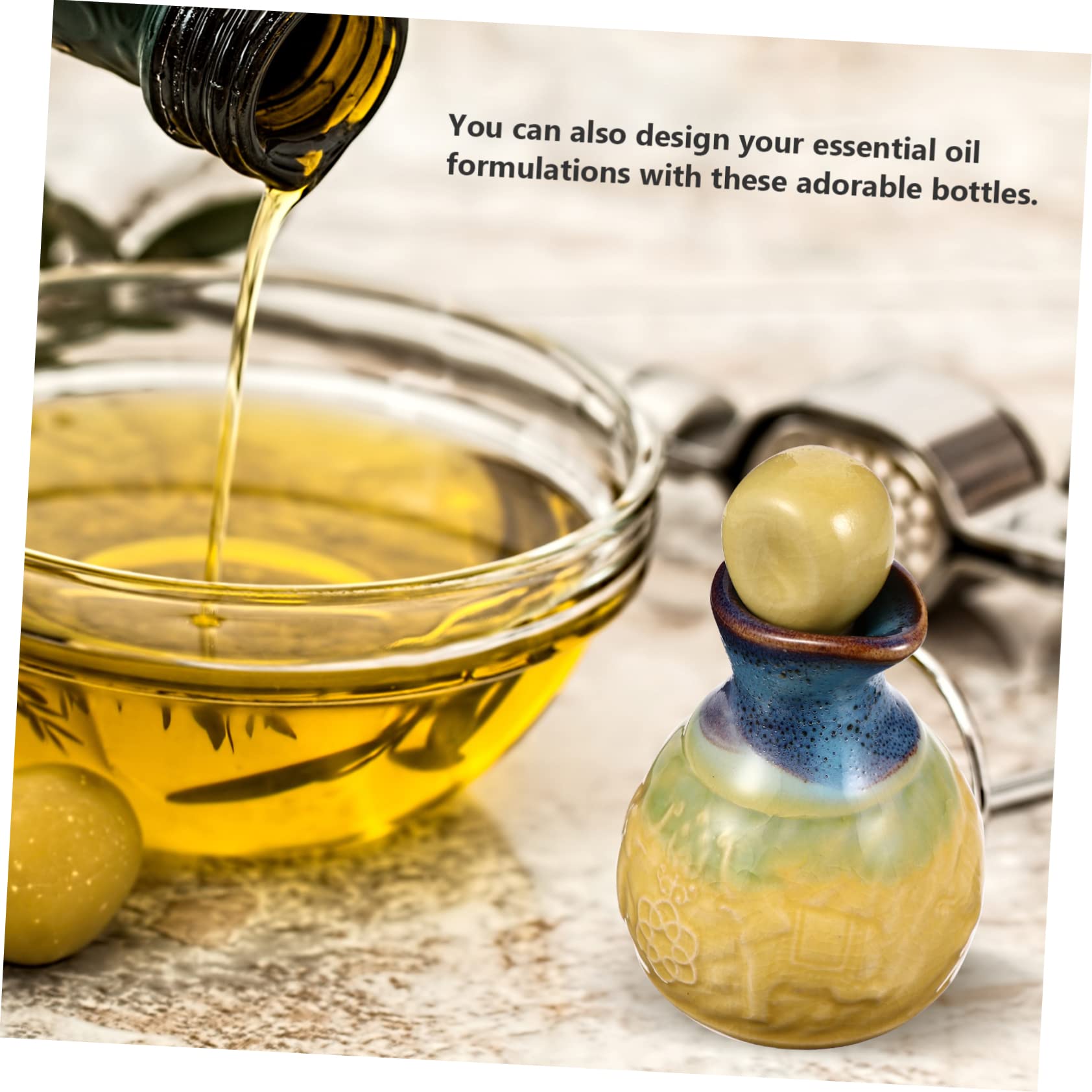 FRCOLOR Ceramic Essential Oil Dropper Bottle - Leak-Proof Cosmetic Dispensing Container for Aromatherapy, DIY Beauty & Travel (5ml/10ml/30ml) | Perfect for Essential Oils, Serums & Liquid Makeup