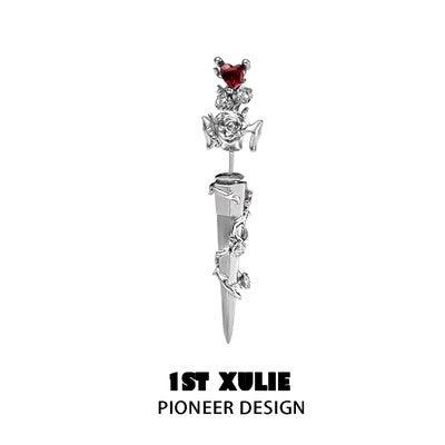 Single silver earrings