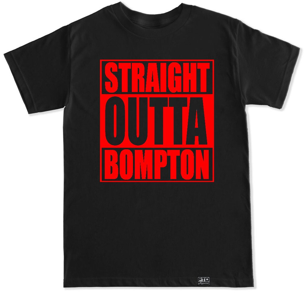 FTD Apparel Men's Straight Outta Bompton Graphic T-Shirt - Casual Cotton Tee for Streetwear & Urban Fashion | Perfect for Everyday Wear, Parties, and Hip Hop Events