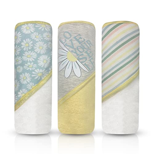 3 Pack Baby Hooded Bath Towels for Newborns, Infants & Toddlers - Soft Absorbent Cotton Hooded Towel Set for Boys & Girls - Perfect for Bath Time, Swimming & Spa Days