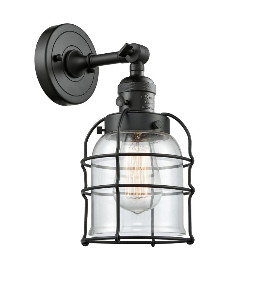 Innovations 203SW-BK-G52-CE Matte Black Wall Sconce Light Fixture with High-Low-Off Switch - Perfect for Bedroom, Hallway, and Living Room Lighting