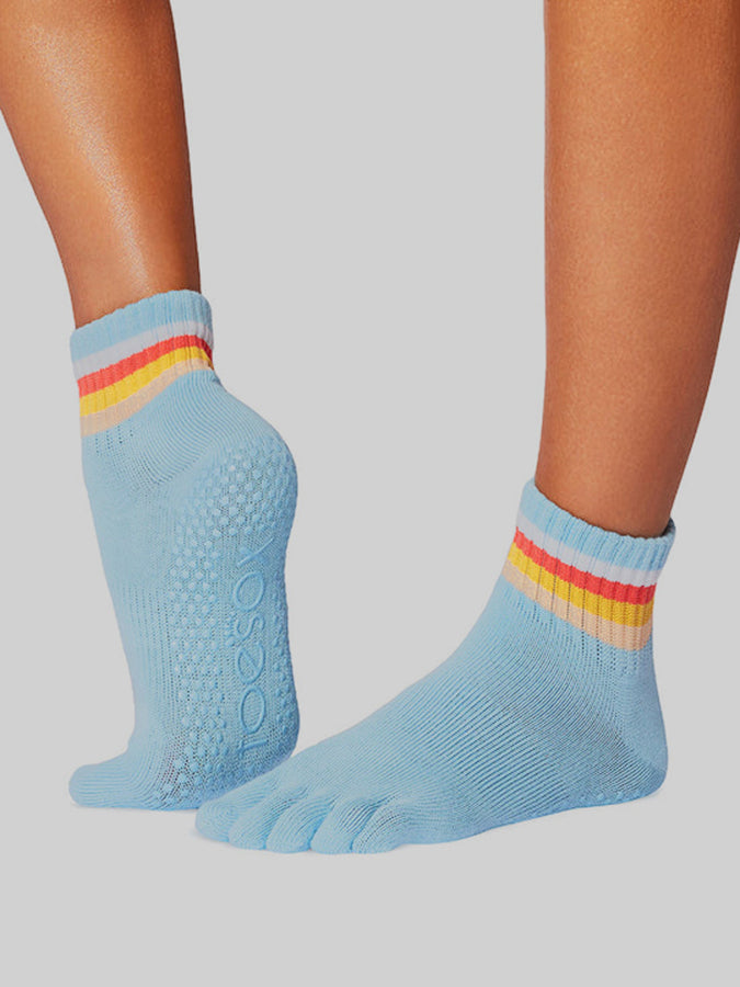 ToeSox Melody Full Toe Non-Slip Yoga Socks for Women - Grip Sole Dance Socks for Pilates, Barre & Hot Yoga - Breathable Cotton Workout Socks for Studio & Home Fitness