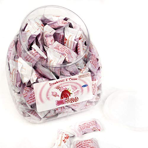 Strawberries & Cream Hard Candy - 225 Count Bulk Pack | Scripture Candy | Perfect for Party Favors, Gift Bags & Bible Study Snacks
