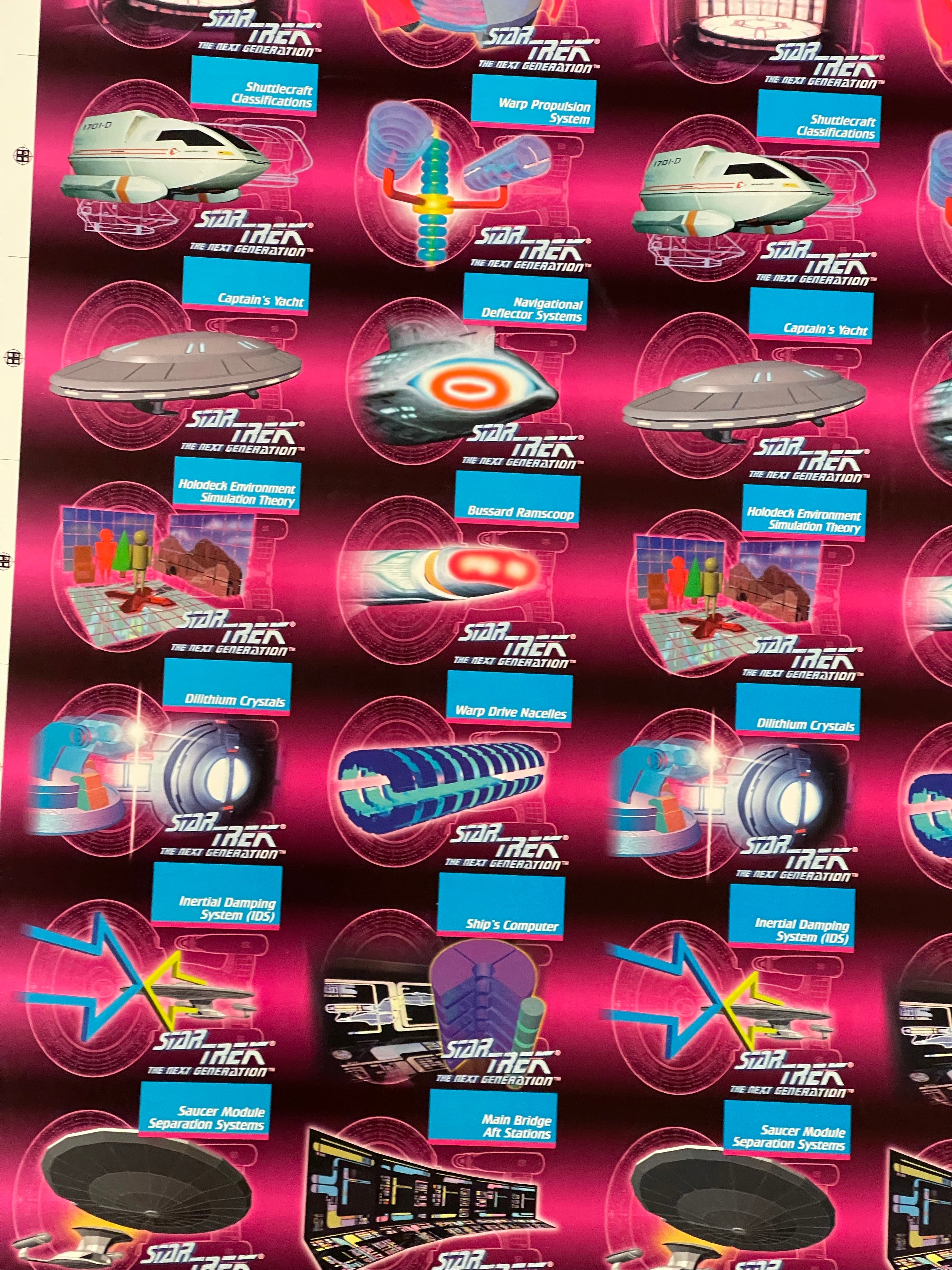 Star Trek Next Generation Rare Ships & Weapons Uncut Cards Sheet 1987 - Collectible Memorabilia for Fans & Display Scenes