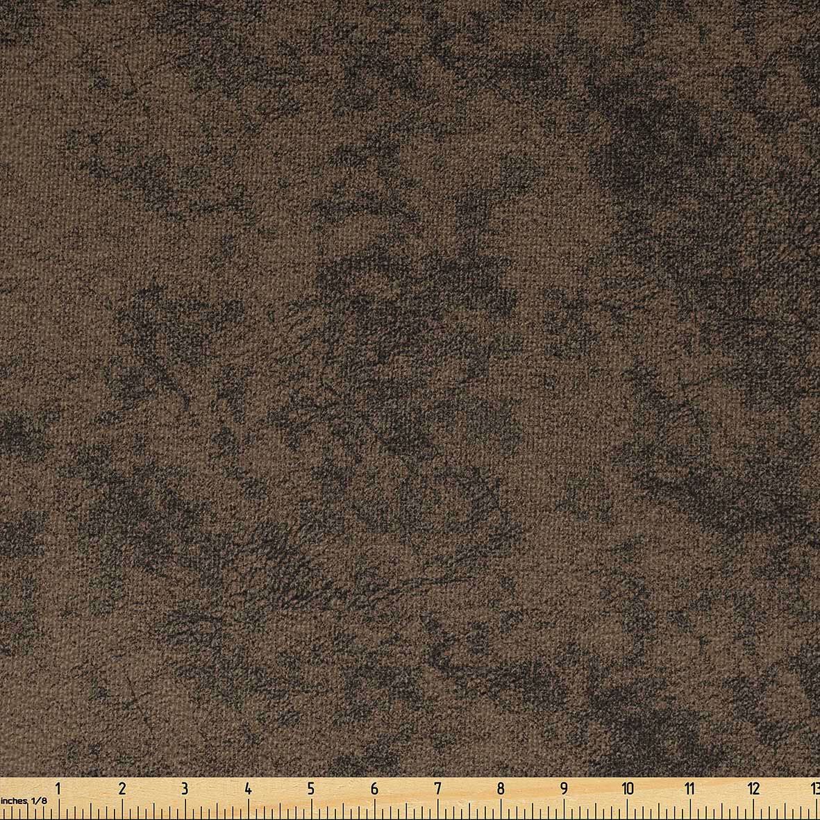 Ambesonne Faux Suede Fabric by The Yard - Digitally Printed Distressed Texture, Durable & Washable Upholstery Fabric for DIY Projects, Home Decor, Indoor/Outdoor Use - 3 Yards, Green Brown - Perfect for Sofa Covers, Pillows, Curtains and Crafting Projects