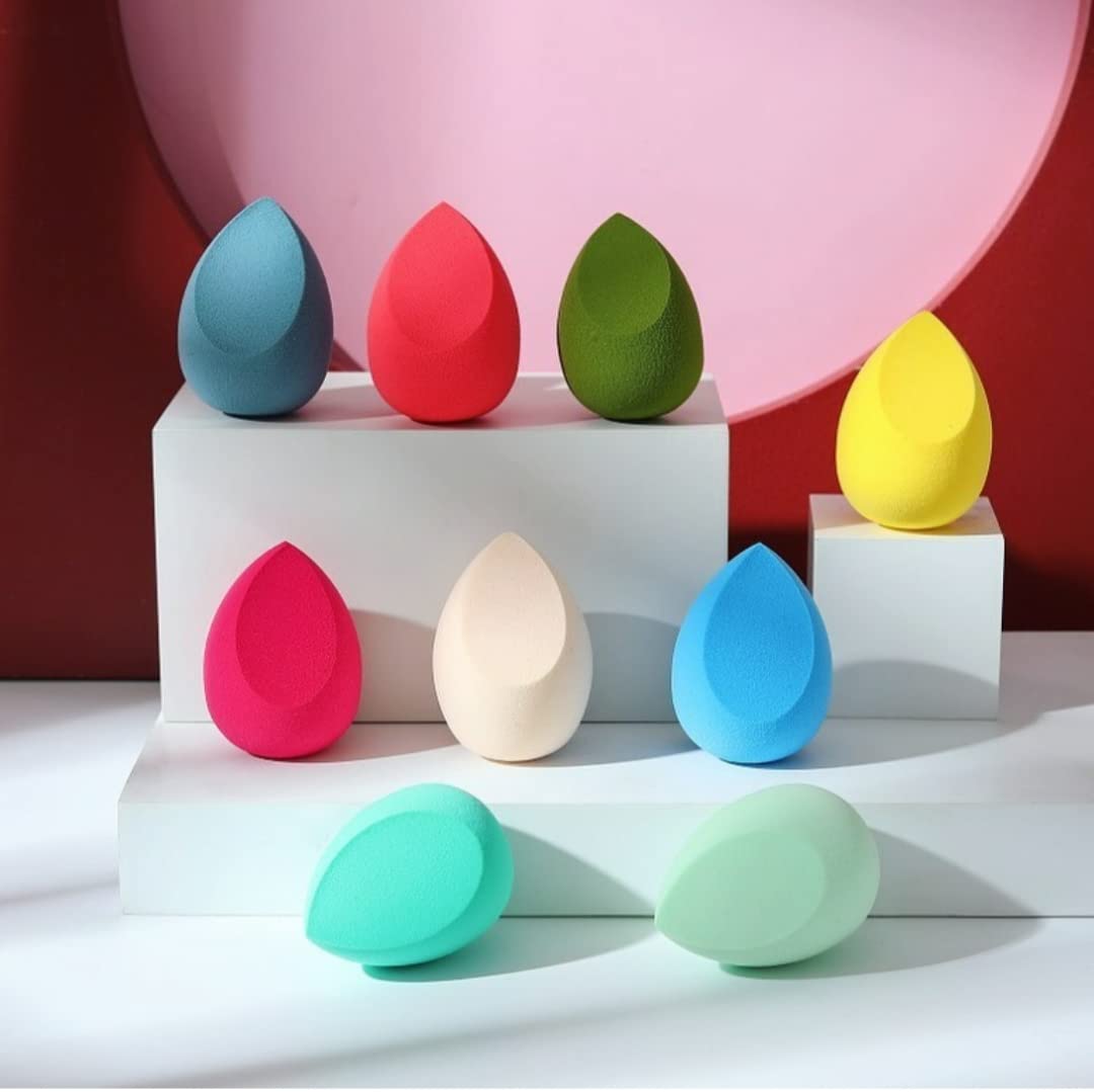 Professional Makeup Sponge Set of 9 - Foundation Blender Beauty Sponge for Liquid, Powder & Cream Makeup - Soft Cosmetic Blending Puff for Flawless Application - Perfect for Daily Makeup, Contouring & Professional Use