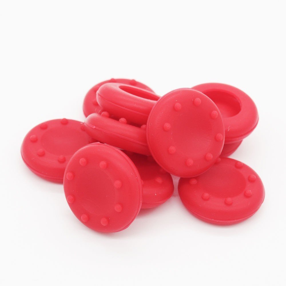 Analog Silicone Thumb Grip Joystick Caps for PS4, PS3, Xbox 360, Xbox One Game Controllers (4-Pack, Red) - Enhance Gaming Comfort & Precision for Long Play Sessions