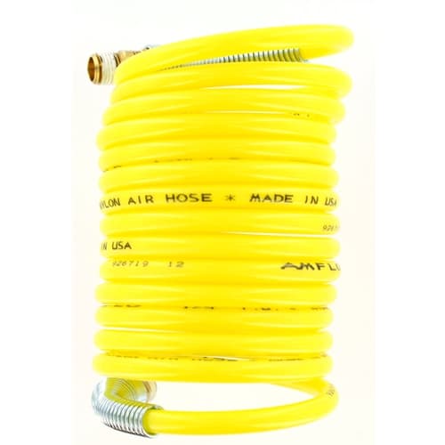 Amflo 412 1/4 Inch x 12 Foot Premium Air Hose Coil - Heavy Duty Flexible PVC for Air Compressors, Pneumatic Tools & Inflating Tires