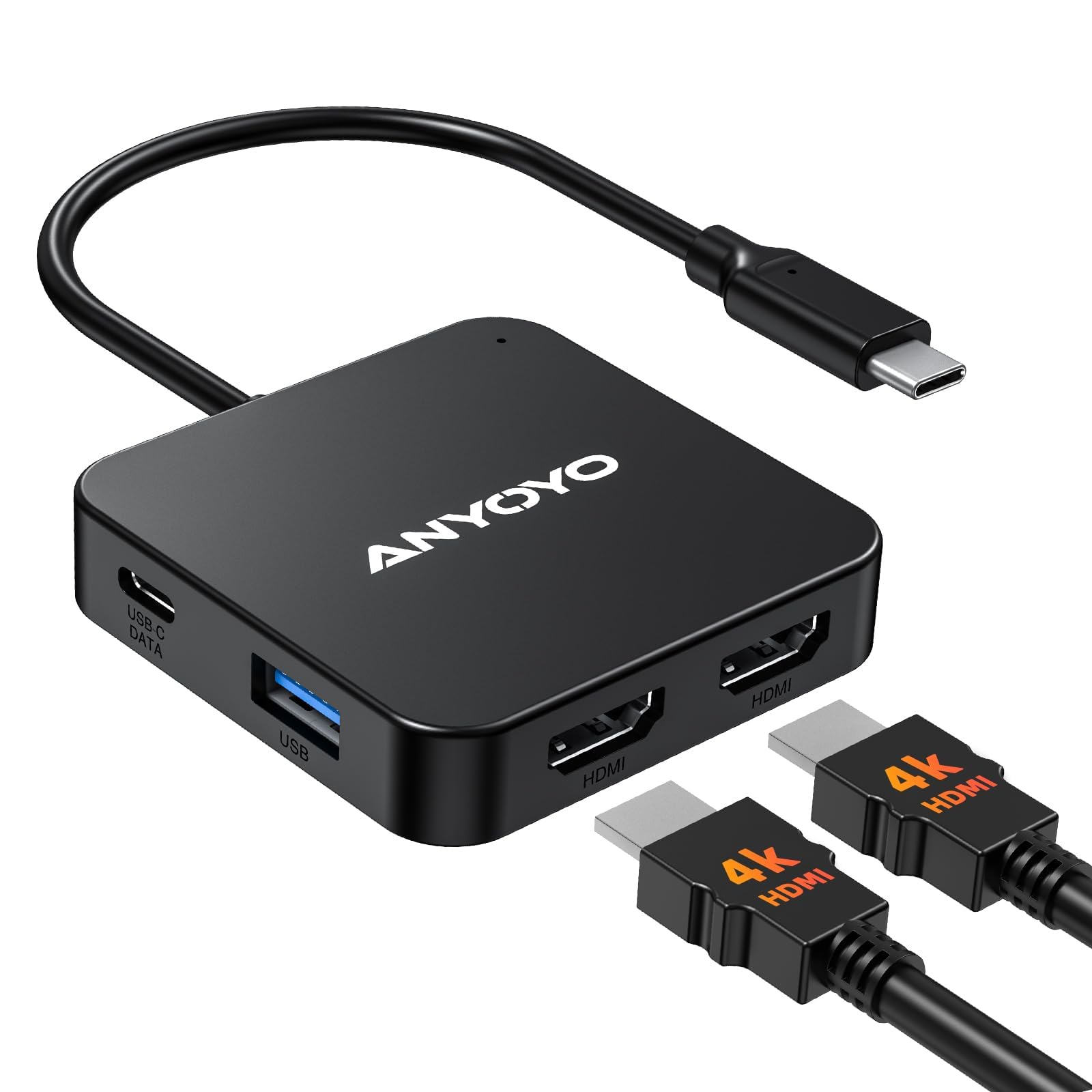 USB C Hub Dual HDMI Adapter - 4K Dual Monitor USB C Dock with 100W PD Charging, 3x USB 3.0 Ports, USB C Port - MacBook Pro/Air Accessories for Home Office & Gaming Setup