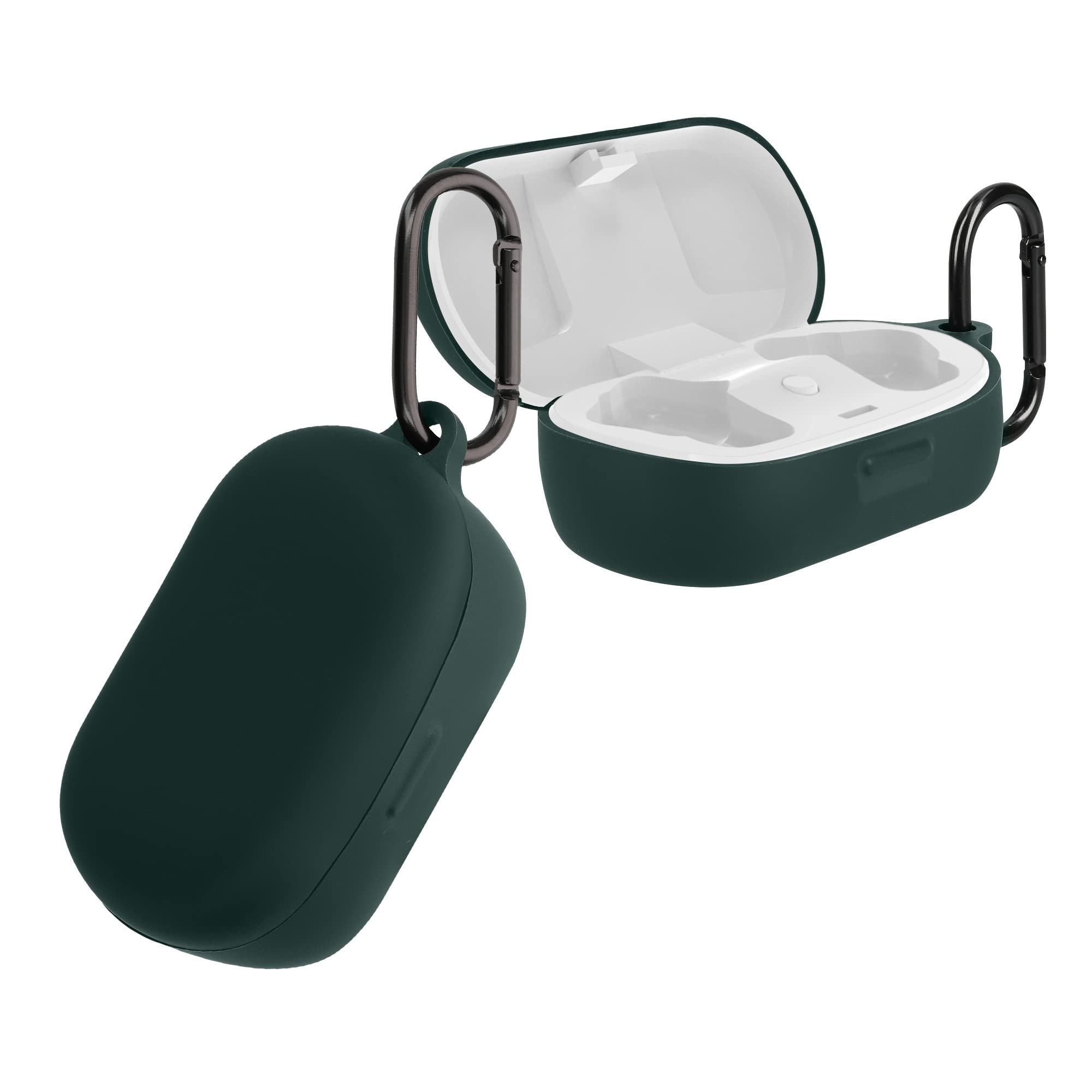 kwmobile Silicone Protective Case Cover for Bose QuietComfort Earbuds - Shockproof & Scratch-Resistant Holder - Dark Green - Perfect for Travel, Workouts & Daily Commute