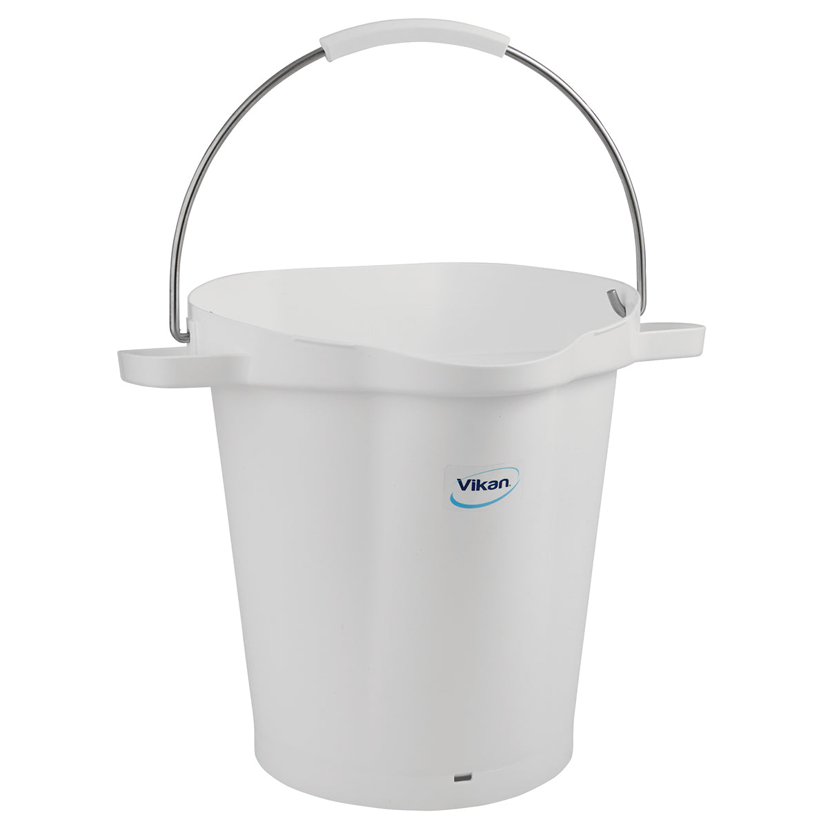Vikan 5 Gallon Bucket with Stainless Steel Handle - Heavy Duty Plastic Pail for Home, Garden, and Industrial Use - Perfect for Water Storage, Cleaning, Paint Mixing, and DIY Projects (1-Pack)