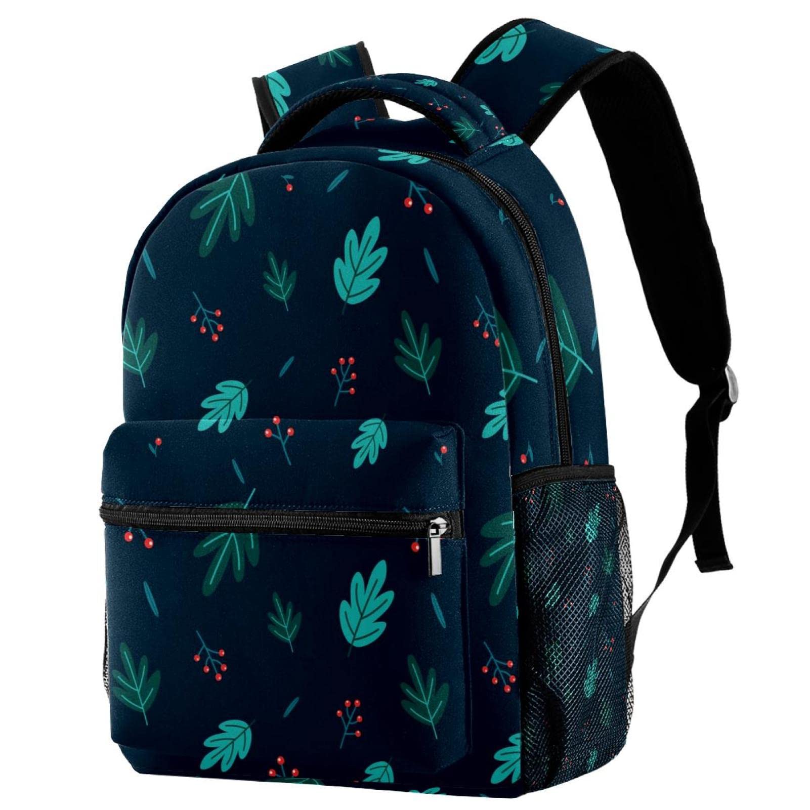 Stylish Leaves Print Bookbag - Durable School & Laptop Backpack with Pencil Case Compartment | Perfect for College, Travel & Everyday Use