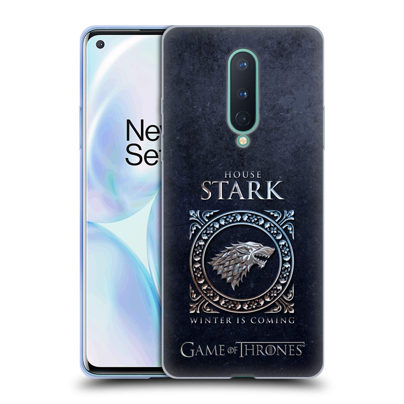 Official HBO Game of Thrones Stark Metallic Sigils Soft Gel Case for OnePlus 8 5G - Durable Protection & Stylish Design for Everyday Use