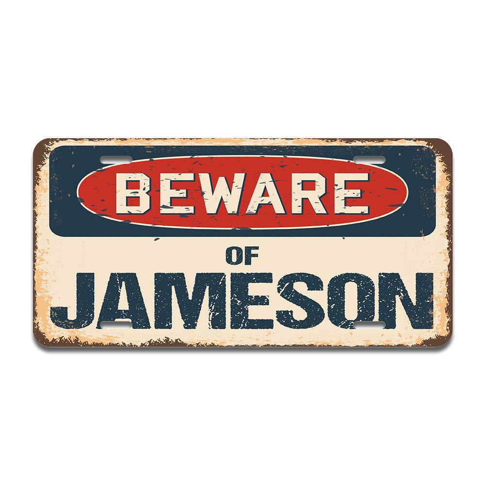 SignMission Beware of Jameson Aluminum License Plate 12