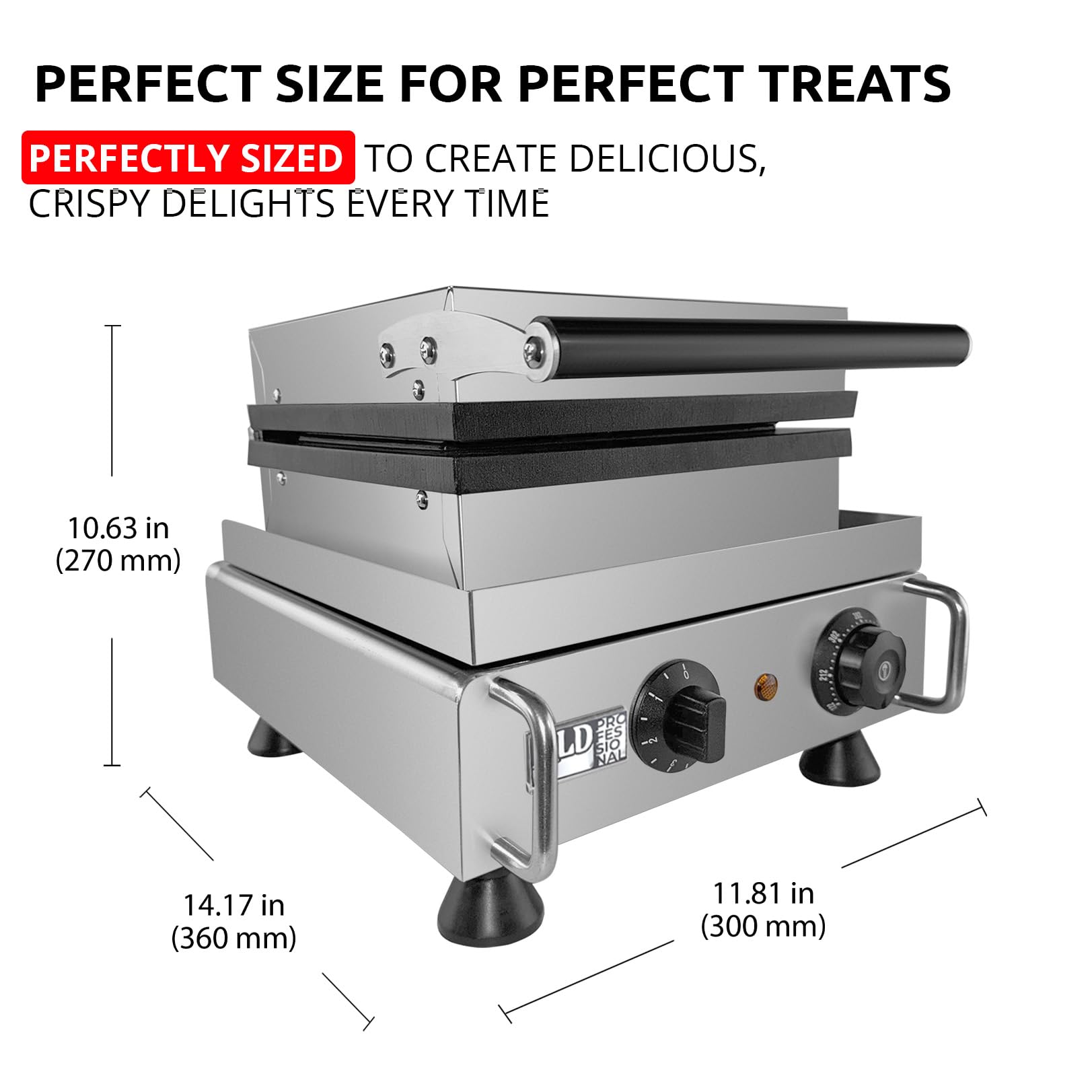 ALDKitchen Mini Dutch Pancake Maker - Poffertjes Making Machine with Nonstick Stainless Steel Plate, 110V (16 Pcs) - Perfect for Breakfast, Brunch & Party Snacks