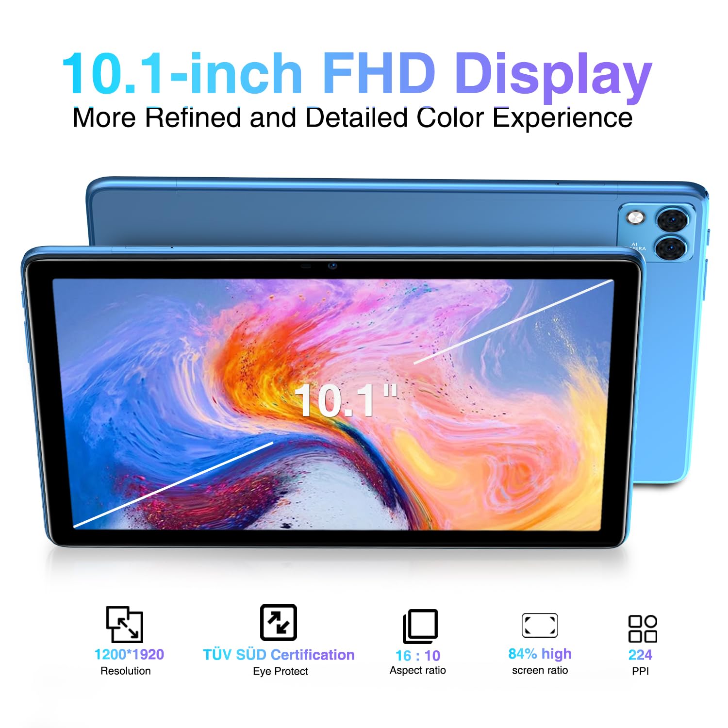 DOOGEE T10S 10 Inch Android Tablet - 11GB RAM (6+5GB) + 128GB ROM, Expandable to 1TB, Octa-Core Processor, Dual 4G LTE, 6600mAh Battery, 8MP Camera - Ultra-Thin 8.4mm Design - Perfect for Work, Study, Streaming & Gaming