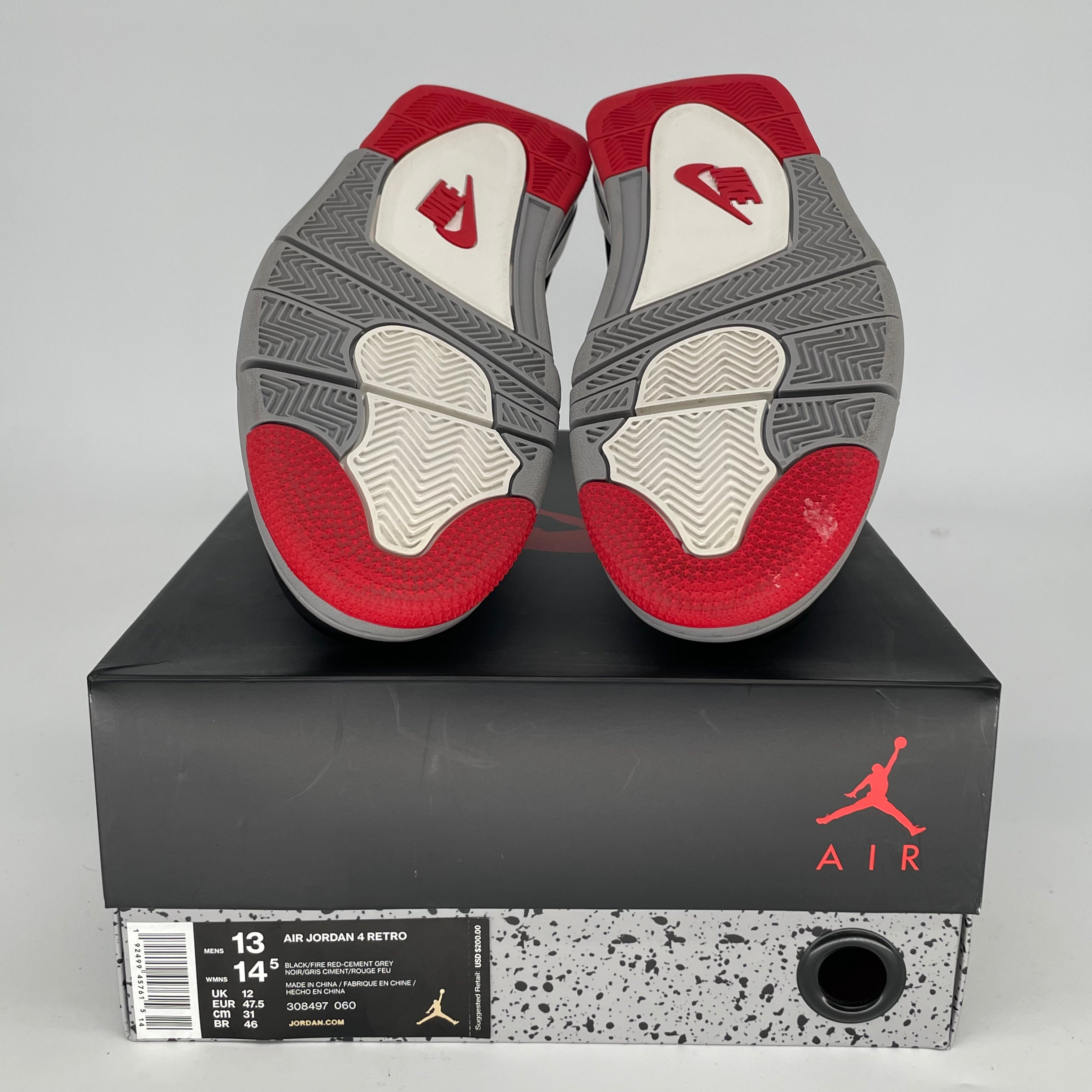 AIR JORDAN 4 BRED Retro 2019 - Men's Basketball Shoes Size 13 (308497-060) - Authentic Nike Sneakers for Streetwear & Sports