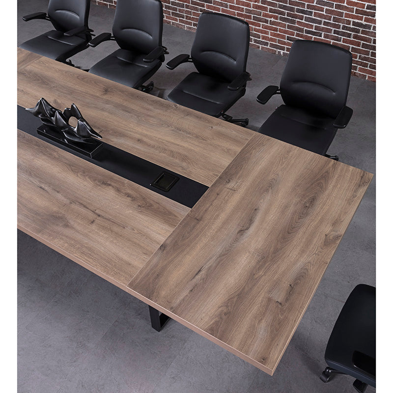 Premium VIDAL Conference Table 3.6m x 1.6m - Warm Oak & Black Finish for Executive Boardroom Meetings & Office Decor