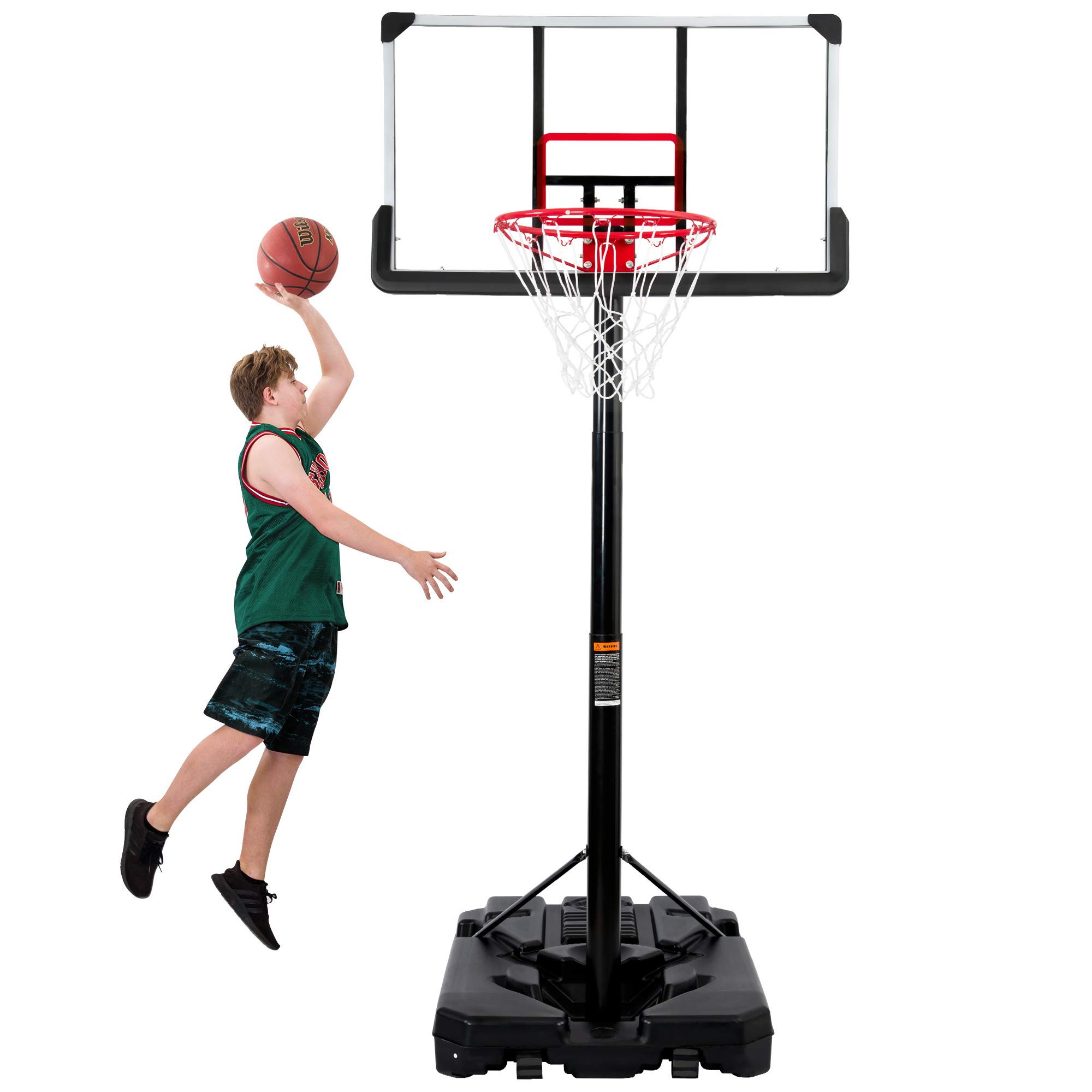 Adjustable Portable Basketball Hoop & Goal System for Outdoor Play - 6.6ft to 10ft Height Adjustment for Youth & Adults - Perfect for Driveway, Backyard, and Park Basketball Games