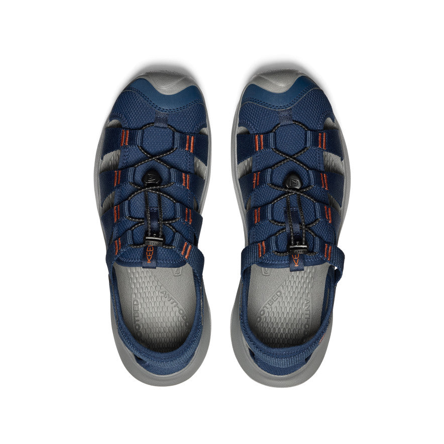 Men's Seanik H2 Sandal - Navy Blue/Gold Flame | Waterproof Beach Sandals for Men | Perfect for Swimming, Boating & Summer Outdoor Activities