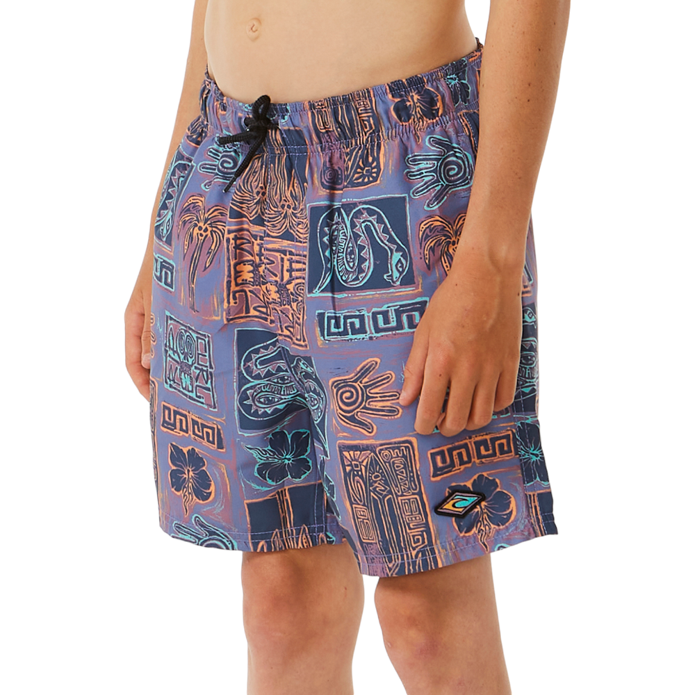 Rip Curl Lost Islands Tile Volley Boys Swim Trunks for Kids 8-16 Years - Perfect for Beach, Pool, and Summer Water Activities