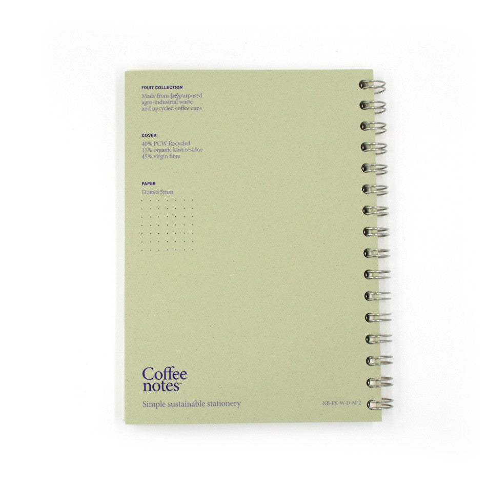 Coffeenotes Medio Wiro Notebook - Spiral Bound Journal with Kiwifruit Design for School, Office & Creative Writing - Perfect for Notes, Sketches & Planning
