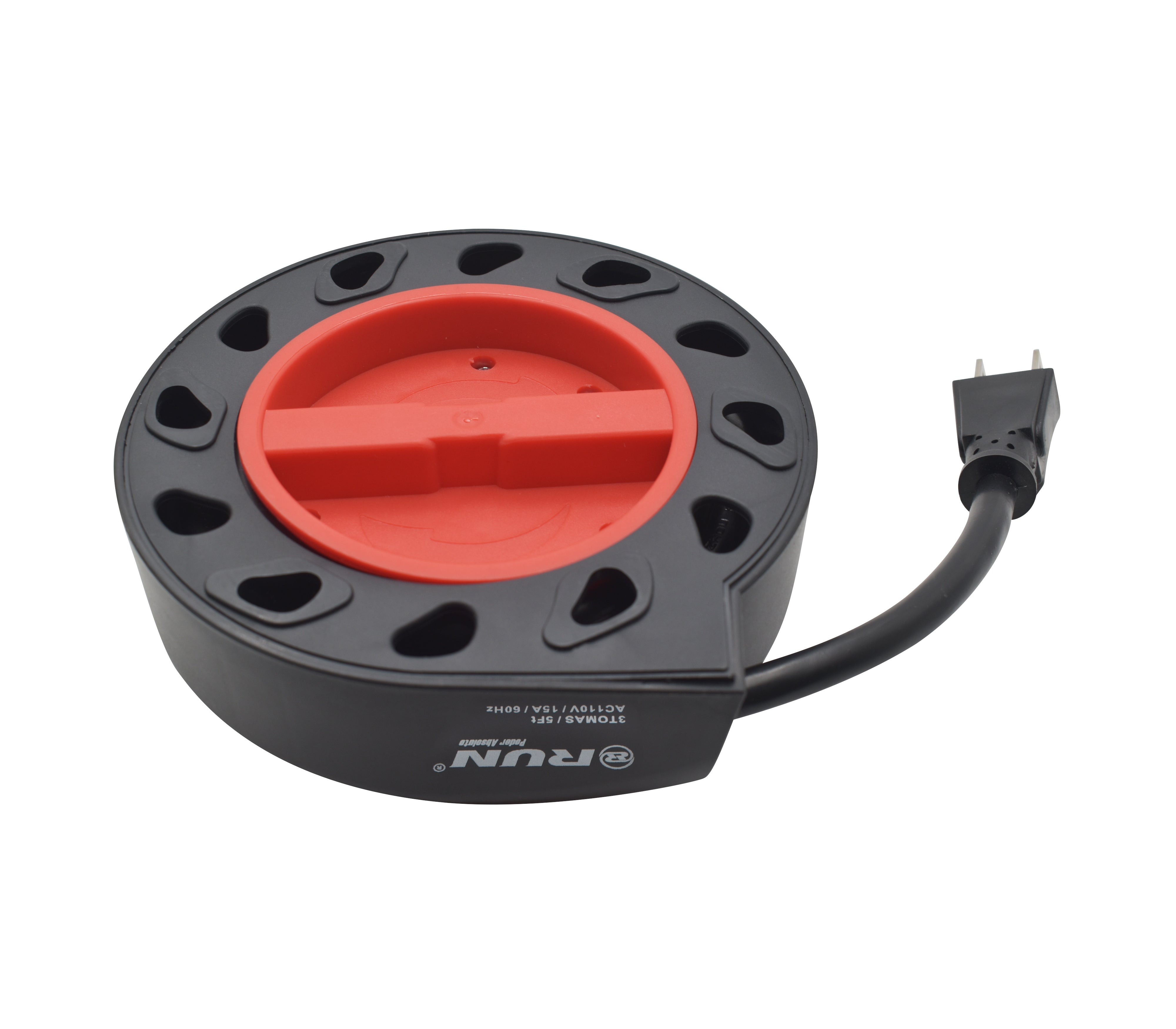 3-Outlet Round Extension Cord 1.5m (5ft) - Heavy Duty Power Strip for Home, Office & Workshop Use