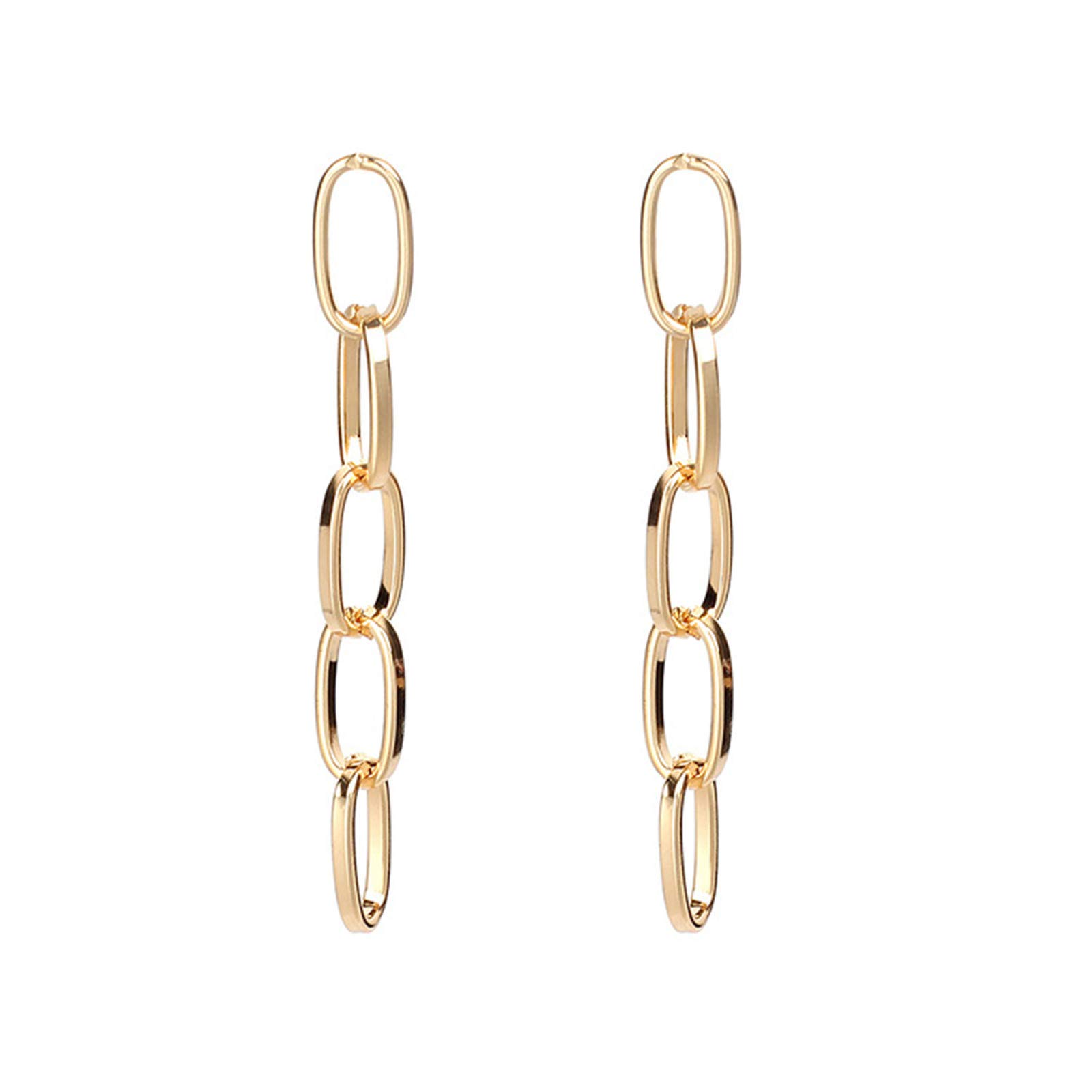 UINKISY Retro Oval Chain Earrings for Women - Vintage Gold Hoop Earrings, Fashionable & Trendy Statement Jewelry - Perfect for Parties, Weddings & Everyday Wear (One Size)