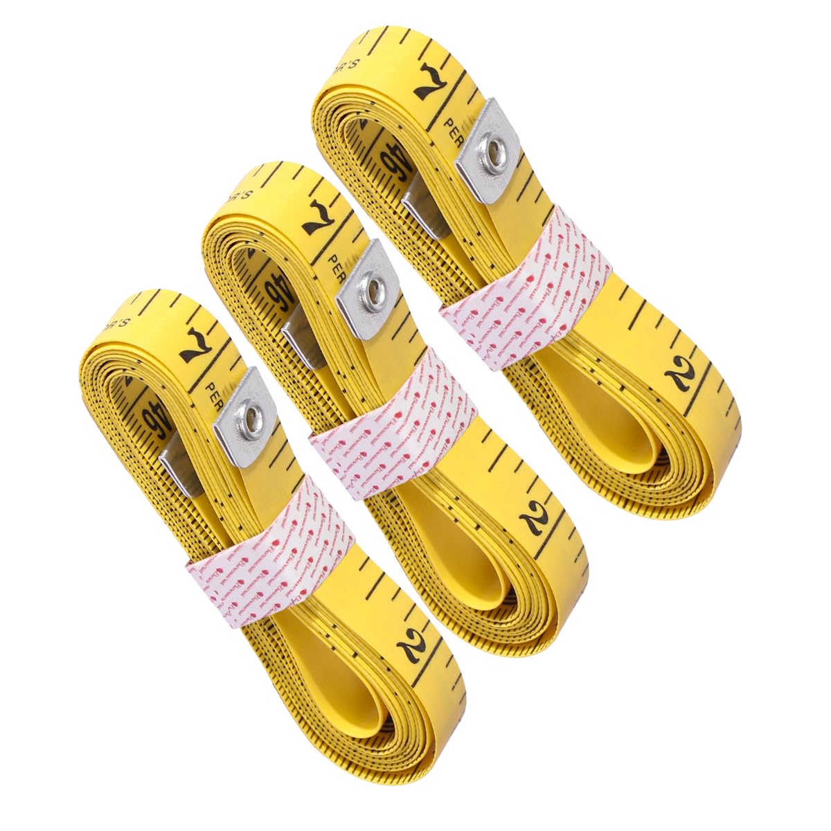 Premium 60-Inch/150cm Fiberglass Measuring Tape - Flexible & Durable Body Measurement Tape for Sewing, Tailoring & DIY Projects - Double-Sided Ruler with 13mm Width (Yellow, Pack of 3) | Perfect for Home Improvement, Crafting & Professional Use