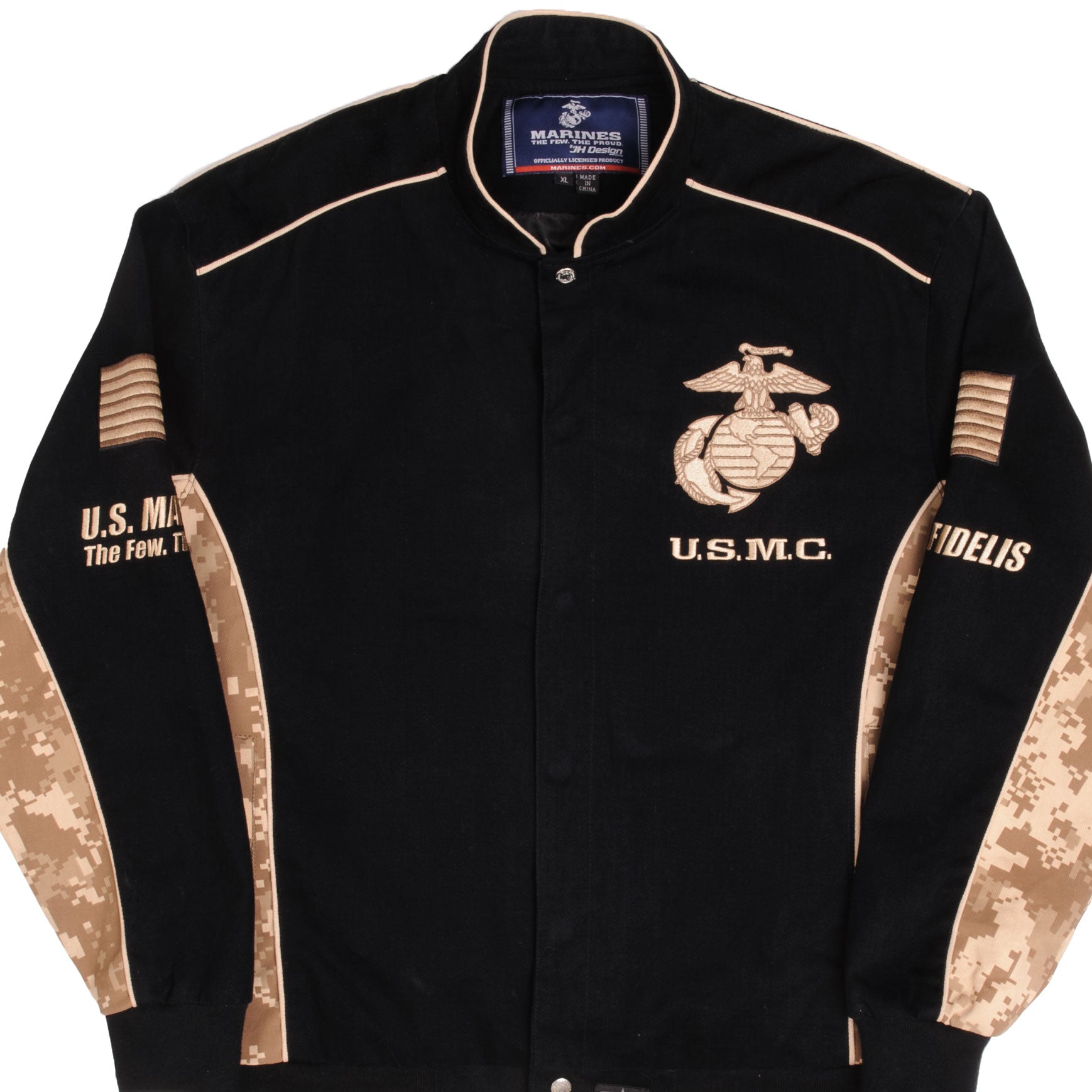 Vintage USMC US Marine Corps Souvenir NASCAR Style Jacket - Size XL - Military Collectible & Racing Enthusiast Outerwear for Men