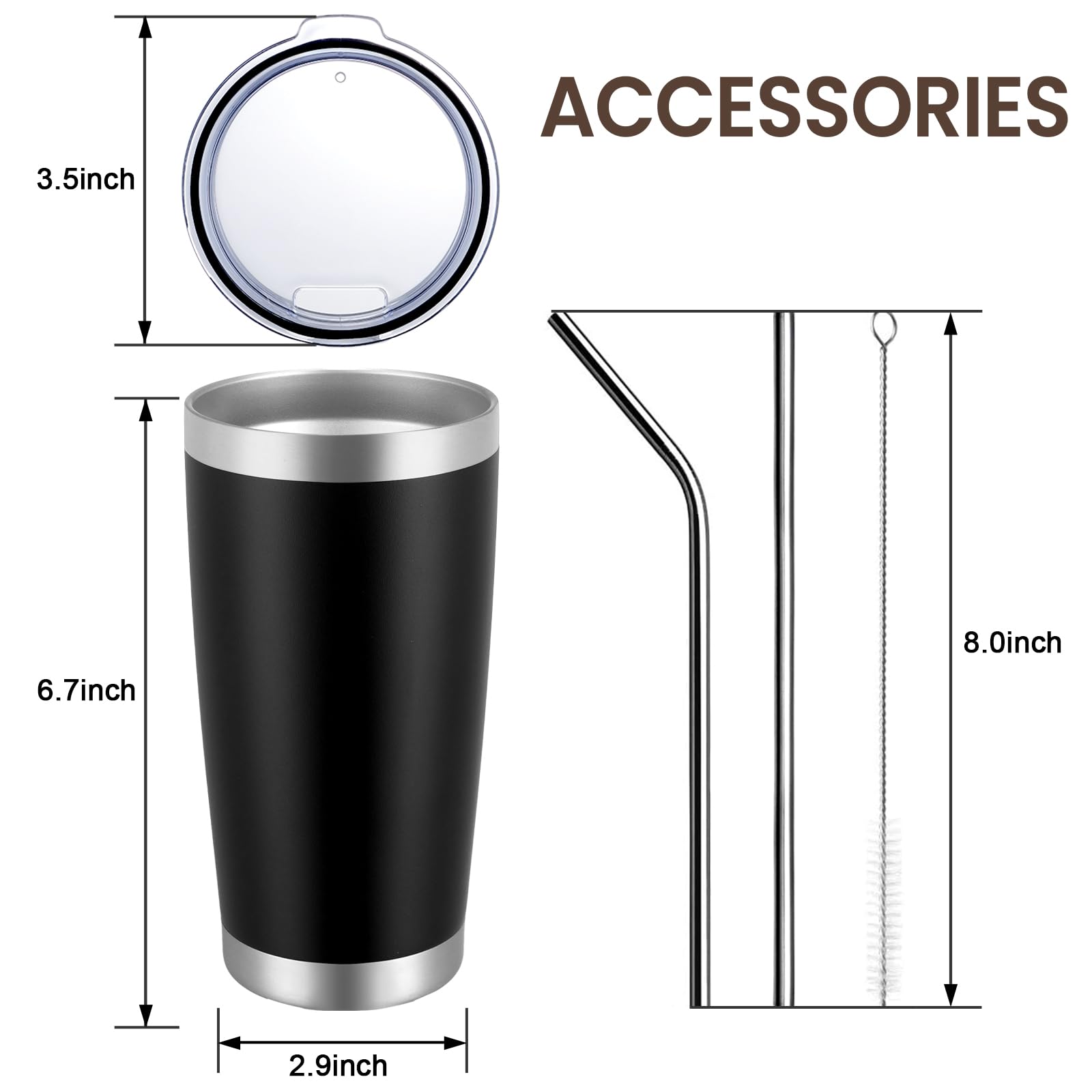 MEWAY 20oz Stainless Steel Tumbler 12 Pack - Double Wall Vacuum Insulated Travel Mug with Lid & Straw - Bulk Powder Coated Coffee Cups for Hot & Cold Drinks (Army Green) - Perfect for Office, Gym, Camping and Outdoor Activities