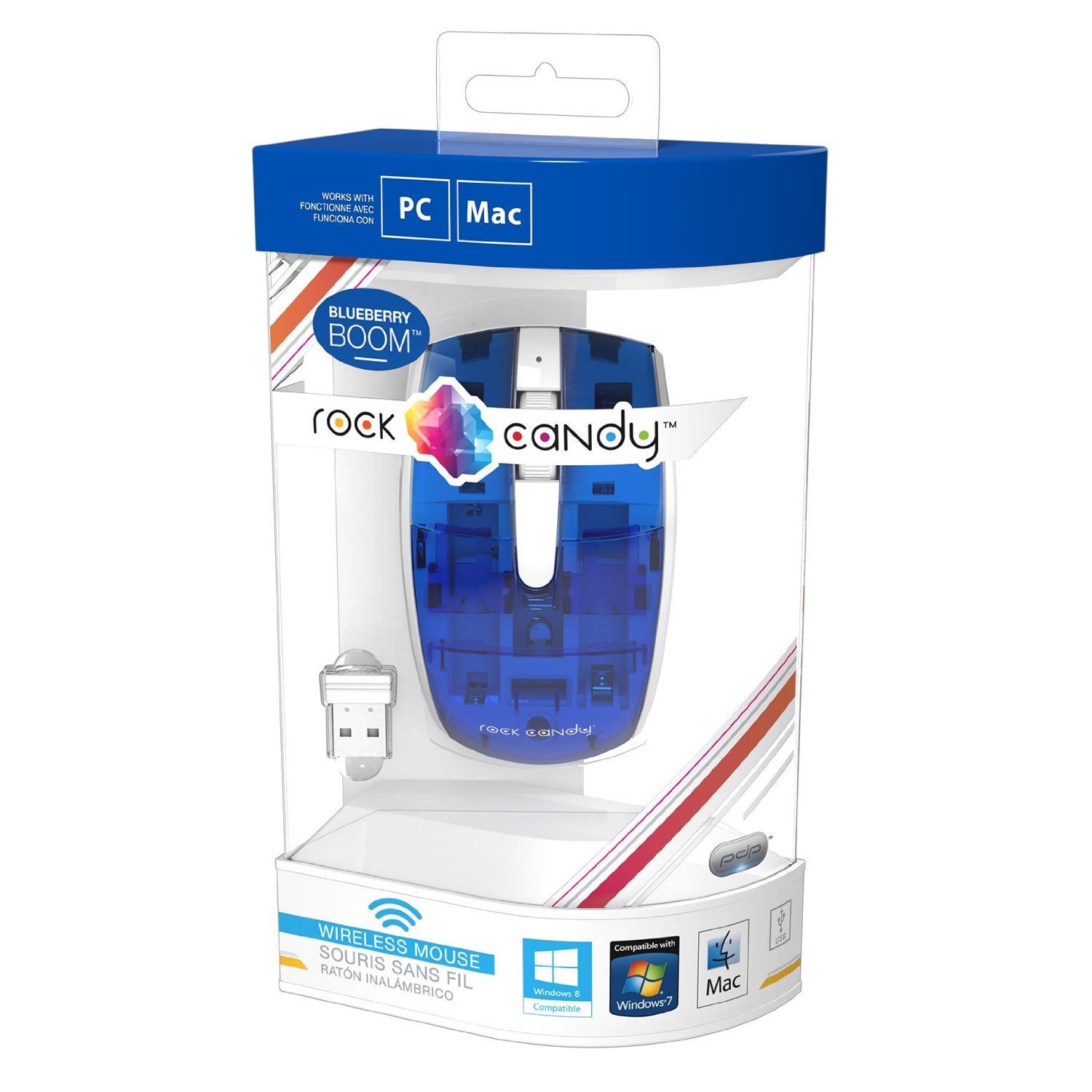 PDP Rock Candy Wireless Mouse - Blueberry Boom (904-002-NA-BL) | Ergonomic Bluetooth Mouse for PC, Laptop, Mac | Perfect for Gaming, Office Work & Home Use
