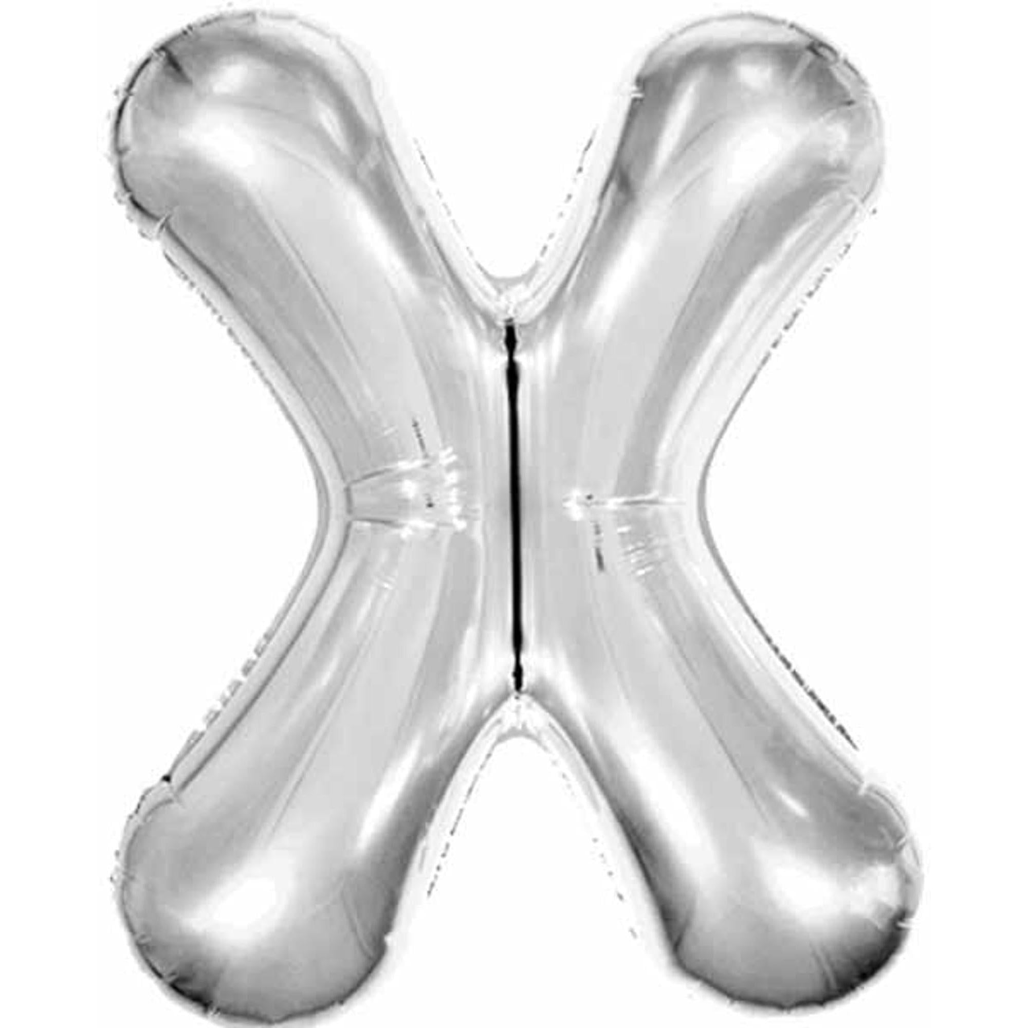 34 Inch Silver Foil Letter X Decoration for Party, Wedding, Birthday, Christmas & Home Decor - Large Metallic Alphabet Wall Art
