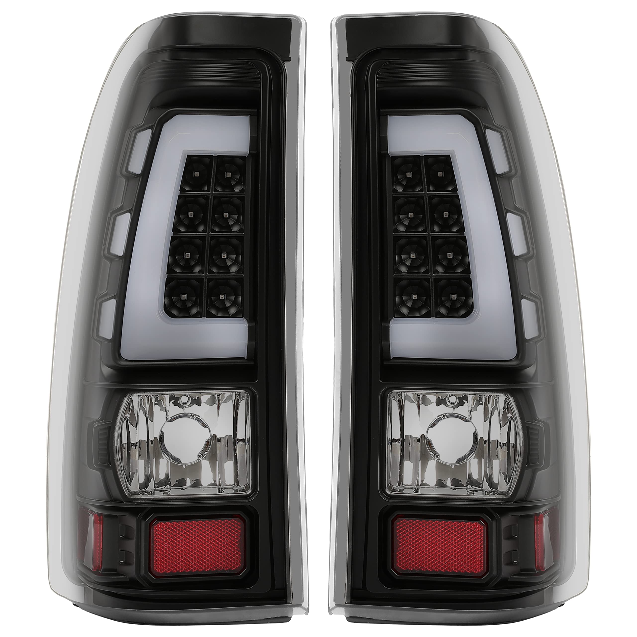 Kojem LED Tail Lights Compatible with 1999-2006 Chevy Silverado & 1999-2002 GMC Sierra 1500/2500/3500 - Smoked Lens with Black Housing - Upgrade Your Truck's Style & Visibility for Night Driving & Off-Road Adventures