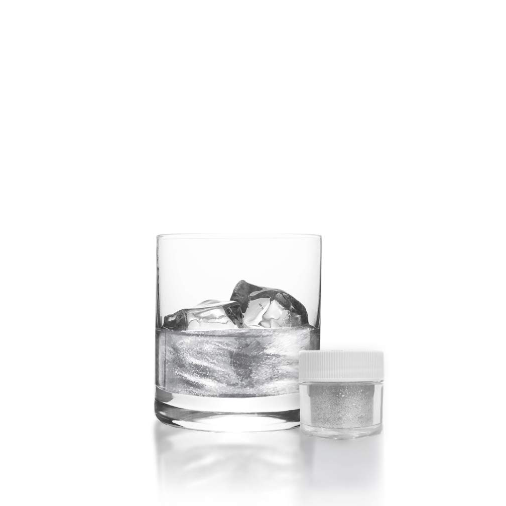 Premium White Edible Glitter for Drinks - Food Grade Glitter for Cocktails, Beer & Beverage Garnish | KOSHER & HALAL Certified | Vegan, Gluten & Nut Free | 45g Shaker | Perfect for Birthday Parties, Wedding Toasts & Festive Celebrations