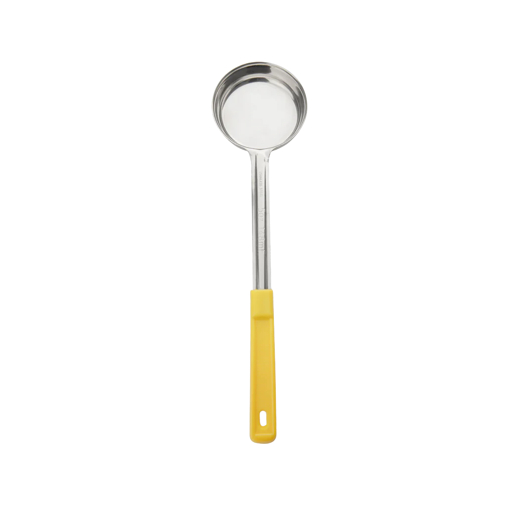 Browne 57 57450 5 Oz Spoodle with Yellow Handle - Perfect for Cooking, Baking, and Serving - Ideal for Restaurants, Catering, and Home Kitchens